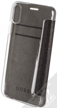 Guess Kaia flipové pouzdro pro Apple iPhone XR (GUFLBKI61KASABK) černá (black) zezadu