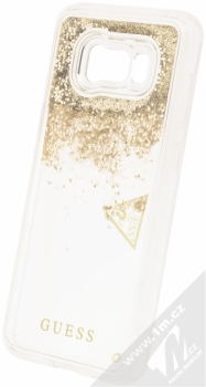 Guess Liquid Glitter Hard Case ochranný kryt s přesýpacím efektem třpytek pro Samsung Galaxy S8 Plus (GUHCS8LGLUFLGO) zlatá průhledná (gold transparent) animace 1