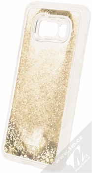 Guess Liquid Glitter Hard Case ochranný kryt s přesýpacím efektem třpytek pro Samsung Galaxy S8 Plus (GUHCS8LGLUFLGO) zlatá průhledná (gold transparent) animace 3