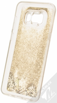 Guess Liquid Glitter Hard Case ochranný kryt s přesýpacím efektem třpytek pro Samsung Galaxy S8 Plus (GUHCS8LGLUFLGO) zlatá průhledná (gold transparent) zepředu