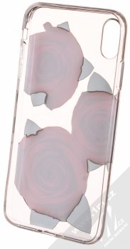 Guess Roses Hard Case ochranný kryt pro Apple iPhone XS Max (GUHCI65ROSTR) průhledná červená (transparent red) zepředu