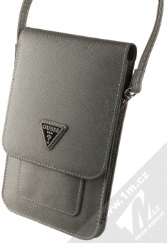 Guess Triangle Saffiano Wallet Universal univerzální pouzdro kabelka s kapsičkami (GUWBSATMGR) šedá (grey)