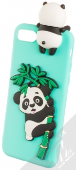 Haianguo Malá Panda na Bambusu 3D TPU ochranný kryt s 3D postavičkou a motivem pro Apple iPhone 7, iPhone 8 mátově zelená (mint green)
