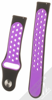 Handodo Double Color Strap silikonový pásek na zápěstí pro Xiaomi Amazfit Bip černá fialová (black purple) zezadu
