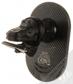 Hoco CA91 MagSafe 15W držák s bezdrátovým nabíjením do mřížky ventilace automobilu tmavě šedá (dark grey) zezadu