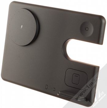 Hoco CQ1 3in1 stojánek pro bezdrátové nabíjení 15W MagSafe pro Apple iPhone a Apple Watch černá (black) seshora