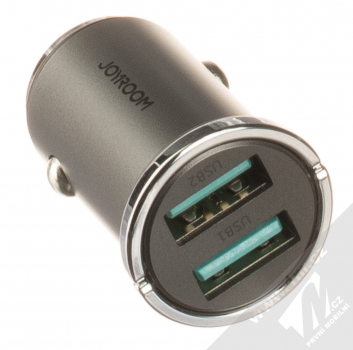 Joyroom Mini Ring-Pull Car Chager nabíječka do auta s 2x USB výstupy (C-A36) šedá (grey) USB výstupy