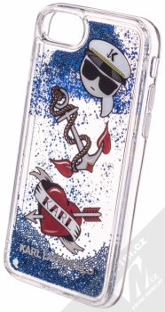 Karl Lagerfeld Captain Karl Liquid Glitter Hard Case ochranný kryt s přesýpacím efektem třpytek pro Apple iPhone 6, iPhone 6S, iPhone 7, iPhone 8 (KLHCI8KSG) tmavě modrá (navy blue) animace 2