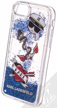 Karl Lagerfeld Captain Karl Liquid Glitter Hard Case ochranný kryt s přesýpacím efektem třpytek pro Apple iPhone 6, iPhone 6S, iPhone 7, iPhone 8 (KLHCI8KSG) tmavě modrá (navy blue) animace 4