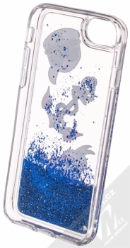 Karl Lagerfeld Captain Karl Liquid Glitter Hard Case ochranný kryt s přesýpacím efektem třpytek pro Apple iPhone 6, iPhone 6S, iPhone 7, iPhone 8 (KLHCI8KSG) tmavě modrá (navy blue) zepředu