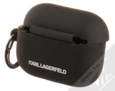 Karl Lagerfeld Ikonik AirPods Silicone Case silikonové pouzdro pro sluchátka Apple AirPods Pro (KLACAPSILGLBK) černá (black) zezadu