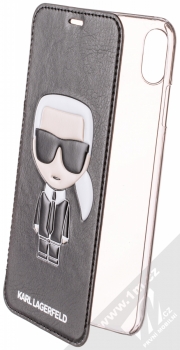 Karl Lagerfeld Ikonik flipové pouzdro s motivem pro Apple iPhone XS Max (KLFLBKI65IKPUBK) černá (black)