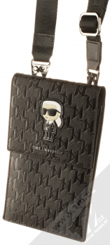 Karl Lagerfeld Monogram K/Ikonik Karl Wallet Universal univerzální pouzdro kabelka s kapsičkami (KLWBSAKHPKK) černá (black)