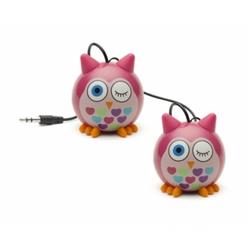 KitSound Mini Buddy Owl reproduktor pro mobilní telefon, mobil, smartphone - Sova růžová (pink)