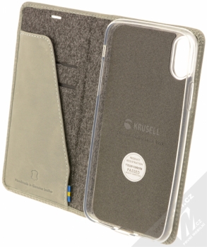 Krusell Sunne FolioWallet flipové pouzdro pro Apple iPhone X světle šedá (light grey) otevřené