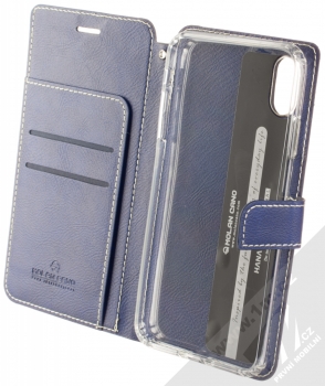 Molan Cano Issue Diary flipové pouzdro pro Apple iPhone XS Max tmavě modrá (navy blue) otevřené