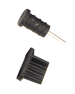 Ochranná pryžová krytka microUSB konektoru a sluchátkového konektoru 3.5mm pro mobilní telefon, mobil, smartphone, tablet černá (black)