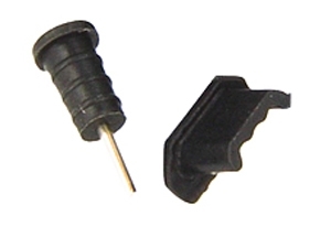 Ochranná pryžová krytka microUSB konektoru a sluchátkového konektoru 3.5mm pro mobilní telefon, mobil, smartphone, tablet černá (black)