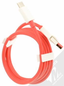 OnePlus AY0520 originální nabíječka do sítě s USB výstupem a originální USB kabel s USB Type-C konektorem bílá červená (white red) kabel komplet