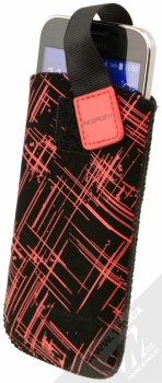 RedPoint Velvet XXL pouzdro pro mobilní telefon, mobil, smartphone (RPVEL-046-XXL) červená (red stripes) s telefonem
