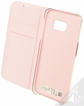 Samsung EF-WG935PP Flip Wallet originální flipové pouzdro pro Samsung Galaxy S7 Edge růžová (pink) otevřené