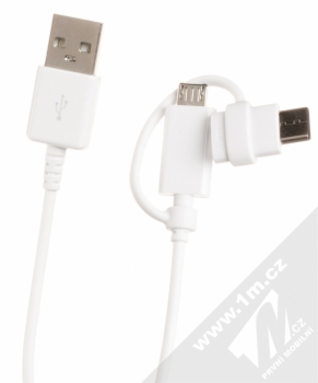 Samsung EP-DG930 Combo originální USB kabel s microUSB konektorem a USB Type-C konektorem bílá (white)