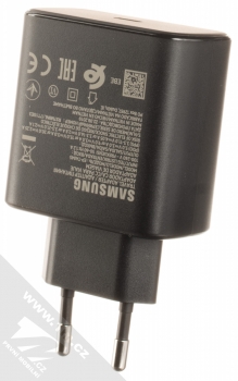 Samsung EP-TA845XB Super Fast Charging 2.0 Travel Adapter originální nabíječka s USB Type-C výstupem a USB Type-C kabel černá (black) nabíječka zezadu