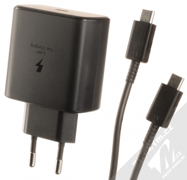 Samsung EP-TA845XB Super Fast Charging 2.0 Travel Adapter originální nabíječka s USB Type-C výstupem a USB Type-C kabel černá (black)