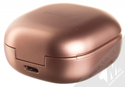 Samsung Galaxy Buds Live Bluetooth stereo sluchátka bronzová (mystic bronze) nabíjecí pouzdro zezadu