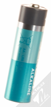 Sencor SBA LR6 4BP AA ALK alkalické tužkové baterie AA LR06 4ks tyrkysová tmavě šedá (turquoise dark grey) baterie zezadu