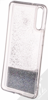 Sligo Liquid Glitter Full ochranný kryt s přesýpacím efektem třpytek pro Huawei P20 stříbrná (silver) zepředu