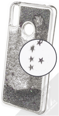 Sligo Liquid Glitter Full ochranný kryt s přesýpacím efektem třpytek pro Huawei Y7 (2019) stříbrná (silver)