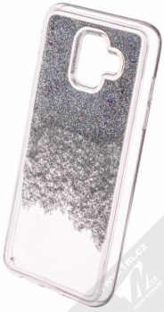 Sligo Liquid Glitter Full ochranný kryt s přesýpacím efektem třpytek pro Samsung Galaxy A6 (2018) stříbrná (silver) animace 1