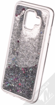 Sligo Liquid Glitter Full ochranný kryt s přesýpacím efektem třpytek pro Samsung Galaxy A6 (2018) stříbrná (silver) animace 4