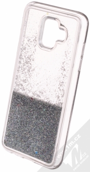 Sligo Liquid Glitter Full ochranný kryt s přesýpacím efektem třpytek pro Samsung Galaxy A6 (2018) stříbrná (silver) animace 5