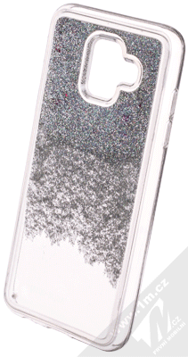 Sligo Liquid Glitter Full ochranný kryt s přesýpacím efektem třpytek pro Samsung Galaxy A6 (2018) stříbrná (silver)