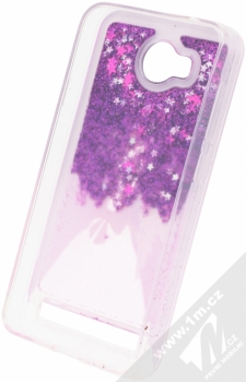 Sligo Liquid Glitter Lady ochranný kryt s přesýpacím efektem třpytek pro Huawei Y3 II fialová (purple) zepředu fáze 1
