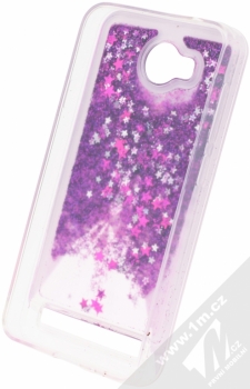 Sligo Liquid Glitter Lady ochranný kryt s přesýpacím efektem třpytek pro Huawei Y3 II fialová (purple) zepředu fáze 2
