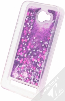 Sligo Liquid Glitter Lady ochranný kryt s přesýpacím efektem třpytek pro Huawei Y3 II fialová (purple) zepředu fáze 3