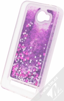 Sligo Liquid Glitter Lady ochranný kryt s přesýpacím efektem třpytek pro Huawei Y3 II fialová (purple) zepředu fáze 4