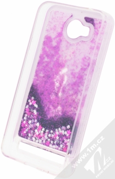 Sligo Liquid Glitter Lady ochranný kryt s přesýpacím efektem třpytek pro Huawei Y3 II fialová (purple) zepředu fáze 5