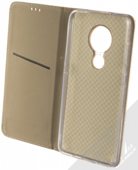 Sligo Smart Magnet flipové pouzdro pro Nokia 6.2, Nokia 7.2 zlatá (gold) otevřené
