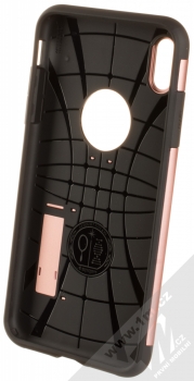 Spigen Slim Armor odolný ochranný kryt se stojánkem pro Apple iPhone XS Max růžově zlatá (rose gold) zepředu