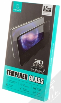 USAMS 3D Soft Side Tempered Glass ochranné tvrzené sklo na kompletní displej pro Apple iPhone X průhledná (transparent) krabička