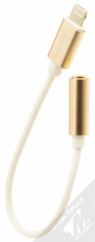 USAMS Audio Adaptor hudební redukce z Apple Lightning na jack 3,5mm konektor bílá zlatá (white gold) balení