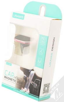 USAMS US-ZJ007 Magnetic Car Holder magnetický držák do mřížky ventilace v automobilu pro mobilní telefon, mobil, smartphone, tablet růžovo zlatá (rose gold) krabička