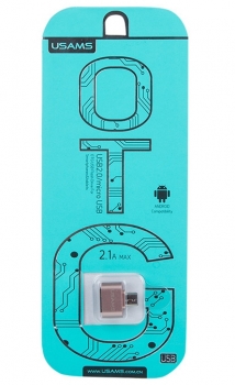 USAMS OTG miniaturní a elegantní OTG redukce z microUSB na USB pro mobilní telefon, mobil, smartphone, tablet růžově zlatá (rose gold)