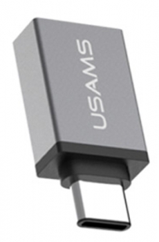 USAMS OTG miniaturní a elegantní OTG redukce z USB Type-C na USB pro mobilní telefon, mobil, smartphone, tablet šedá (grey)