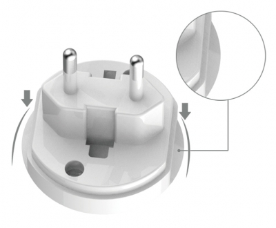 USAMS Plug Socket celosvětová univerzální redukce elektrických zásuvek (EU, EN, US, AU) bílá (white)