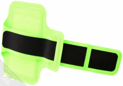 USAMS Sports Armband pouzdro na paži pro mobilní telefon do 4,7 palců zelená (lime green) rozepnuté